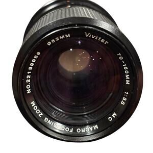Vivitar 70-150mm 1:3.8 MC MACRO Focusing Zoom 52mm Canon FD Mount Made in Japan